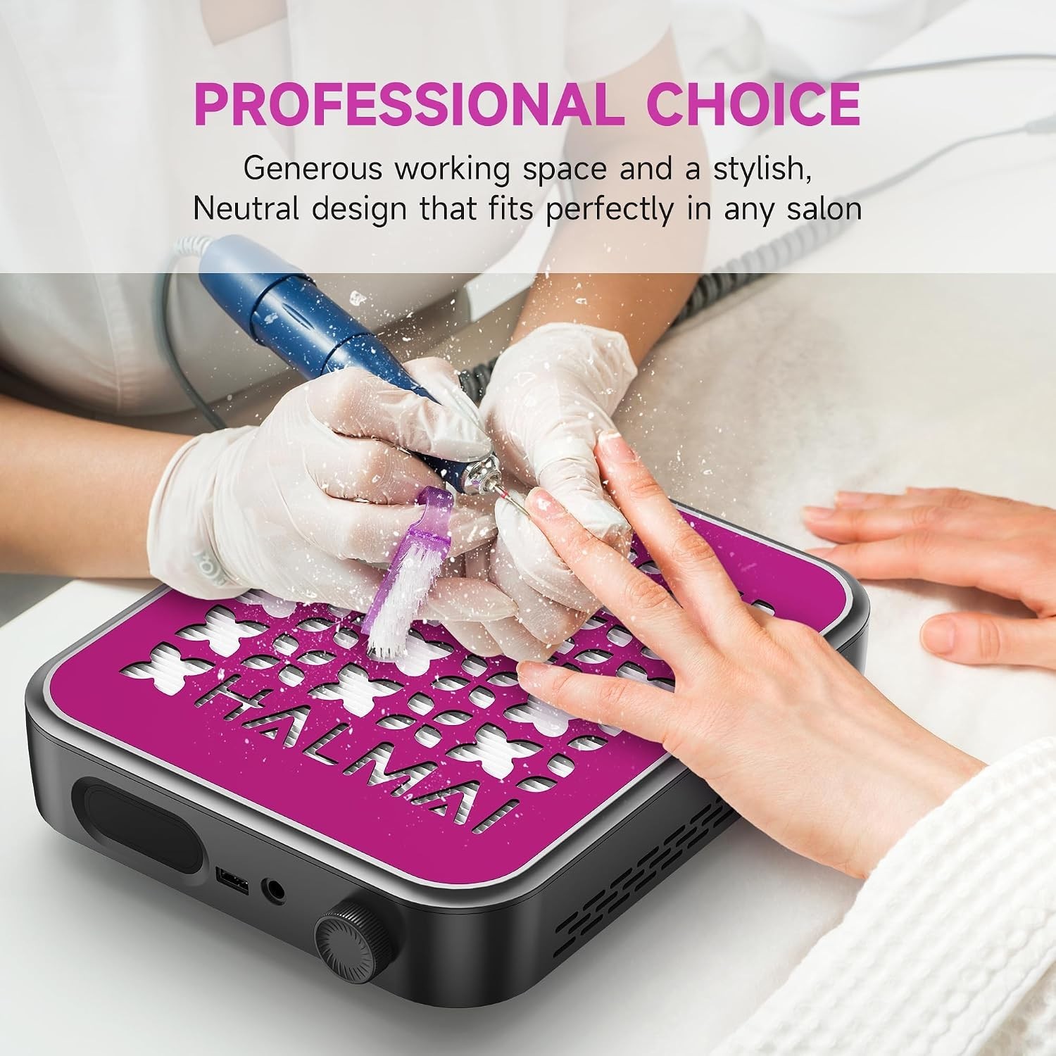 Portable Nail Dust Collector with 800Pa Suction and HEPA Filter for Home & Salon