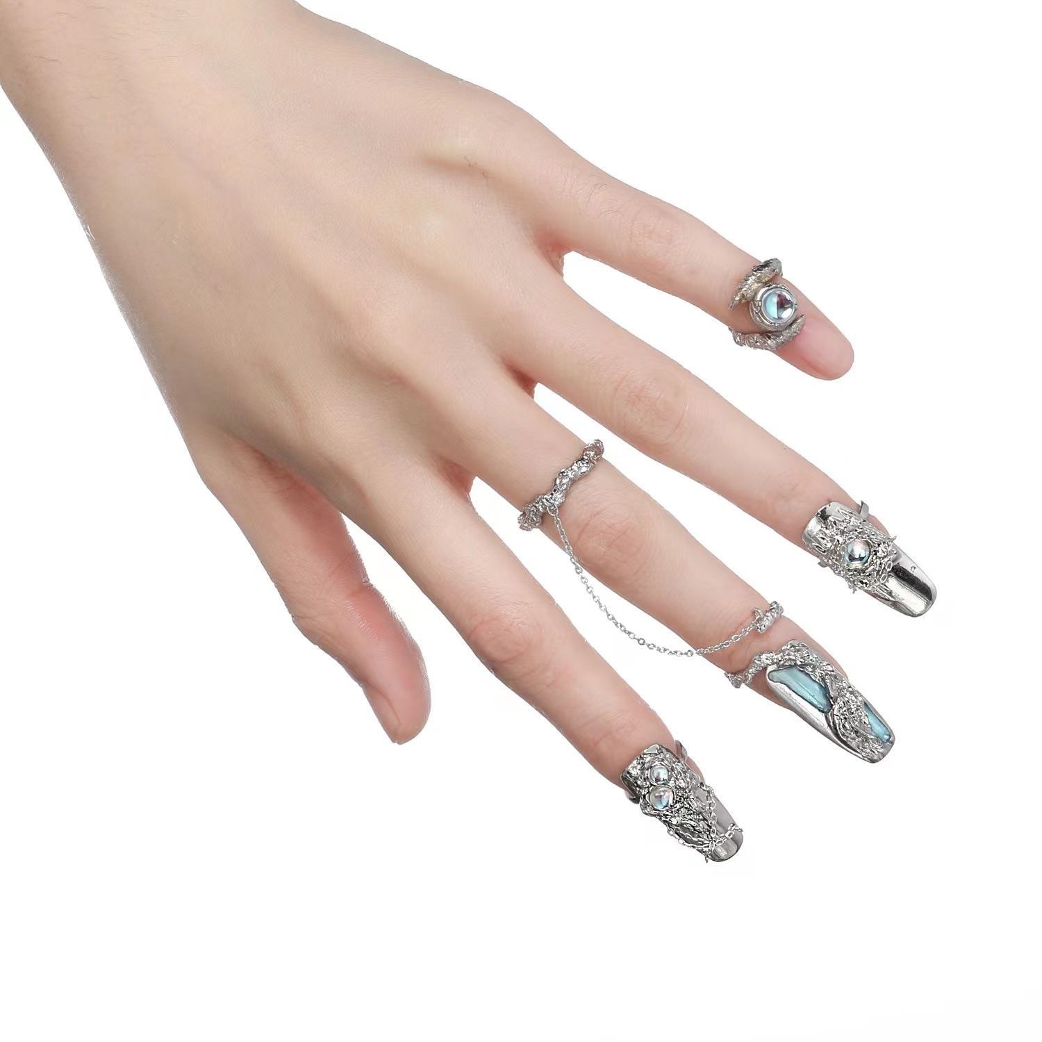10pcs Reusable Press On Nail Ring Cover Fine Craft Portable Mix Match Nail Rings