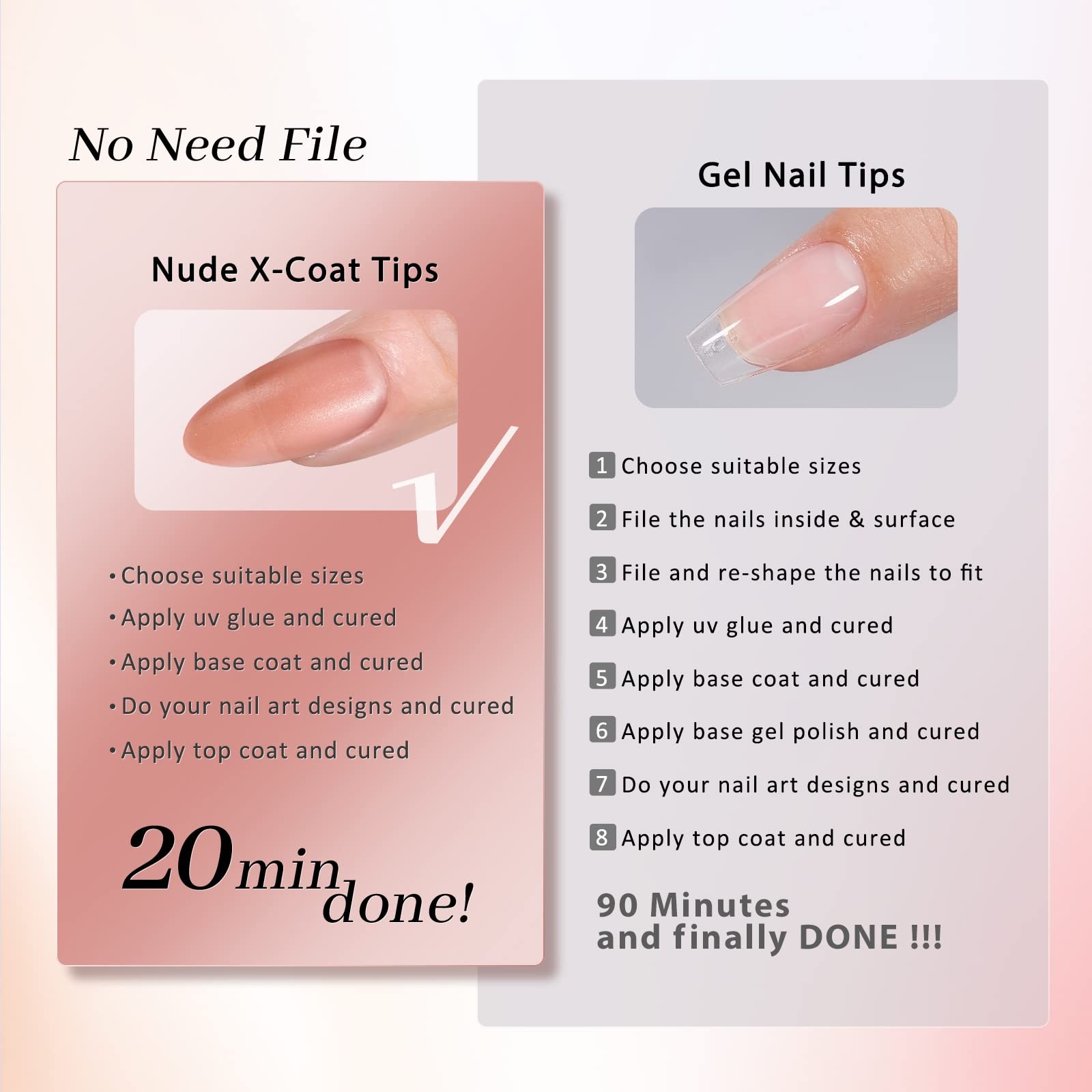 Almond Nail Tips – Brown Soft Gel Nail Kit with 150 pcs Medium Fake Nails, Ge…