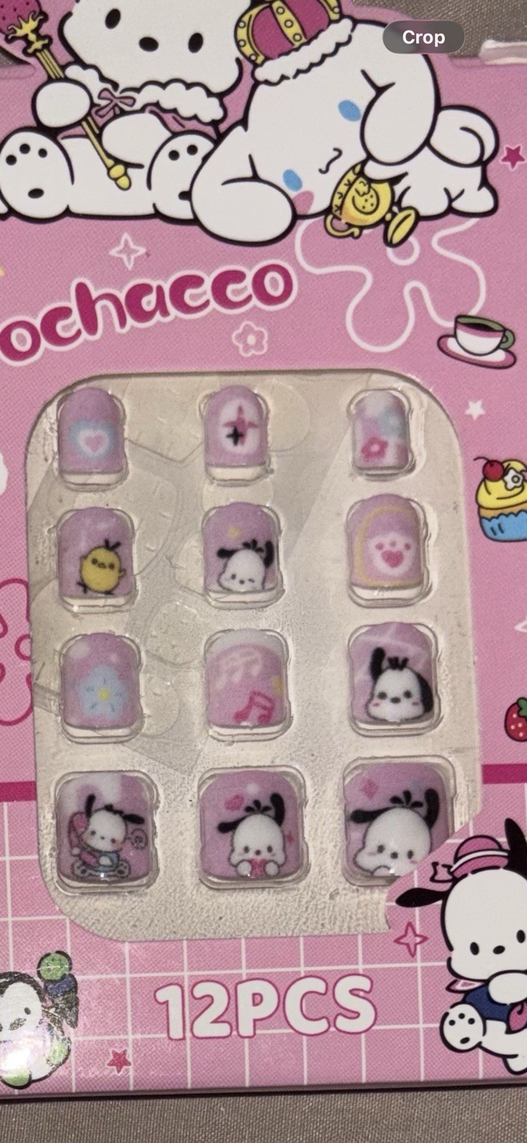 New Kids Press On Nails Hello Kitty, Cinnamon Roll, My Melody, Pochocco 2 Packs