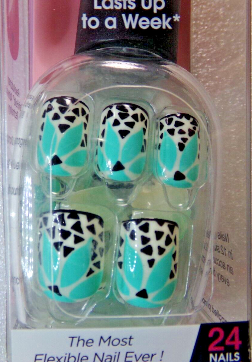 IMPRESS NAILS Mint Green Flower Space Cadet PRESS ON SHORT