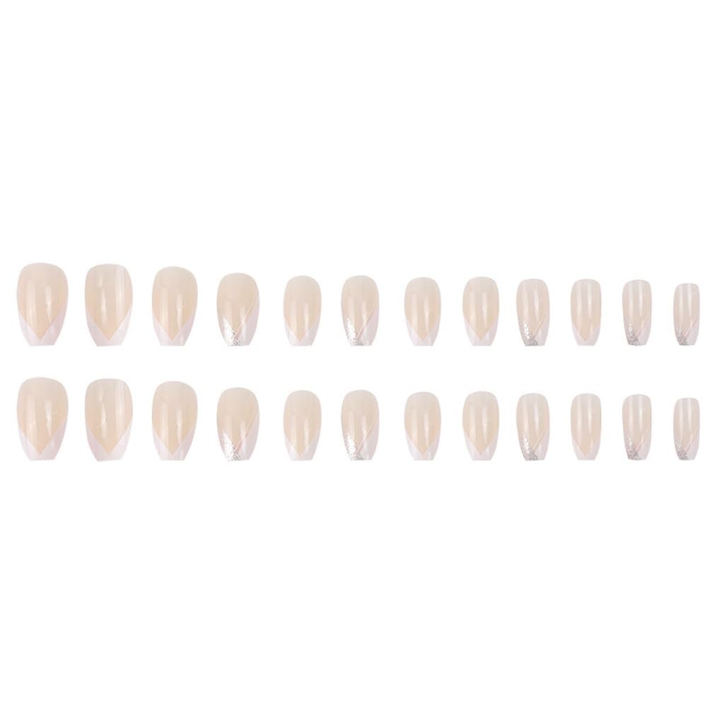 Secret Lives Reusable Press On Nails Translucent Nude Peach Color 24 set
