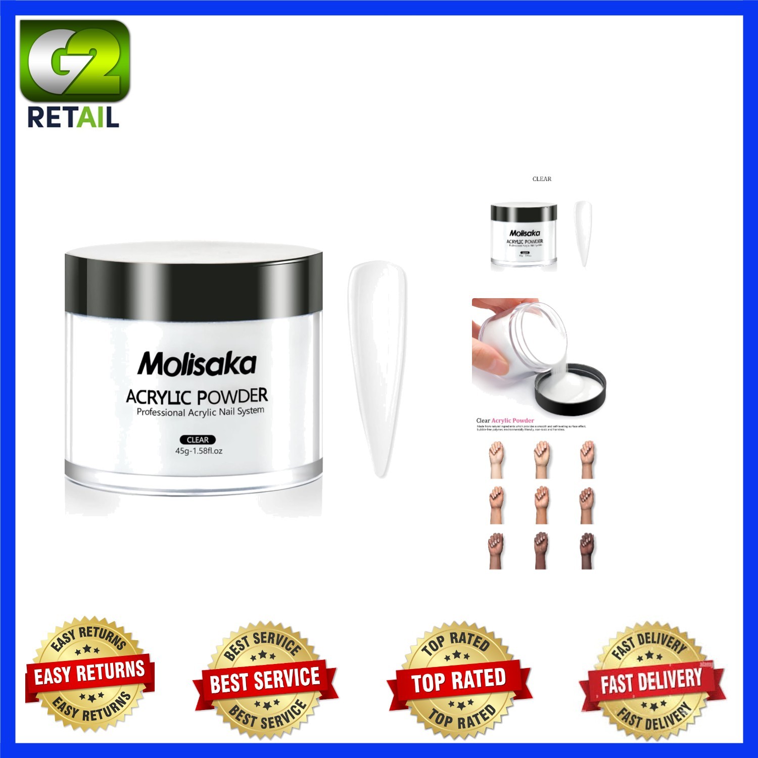 Long-Lasting Clear Acrylic Powder – Effortless Application for Stunning Nails