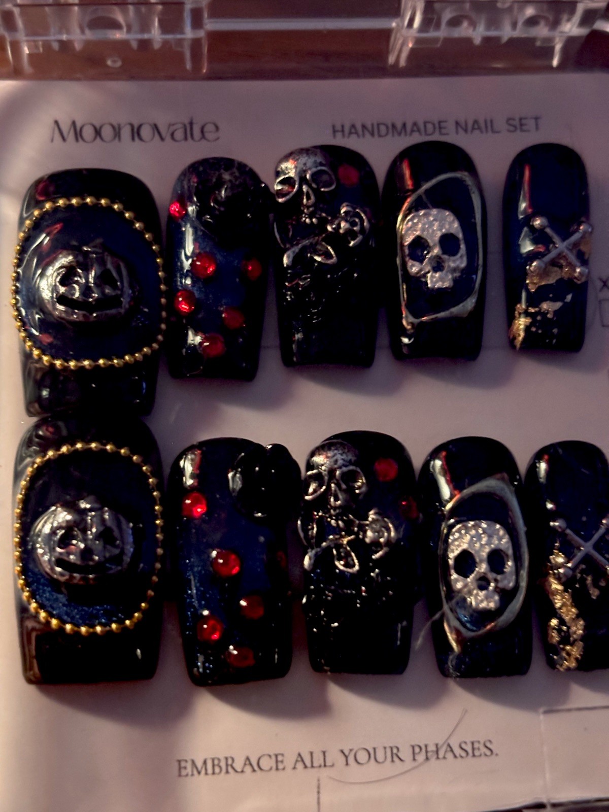 Moonovate Black/Red/Gold/Silver 3D Skull Handmade Set medium size discontinued