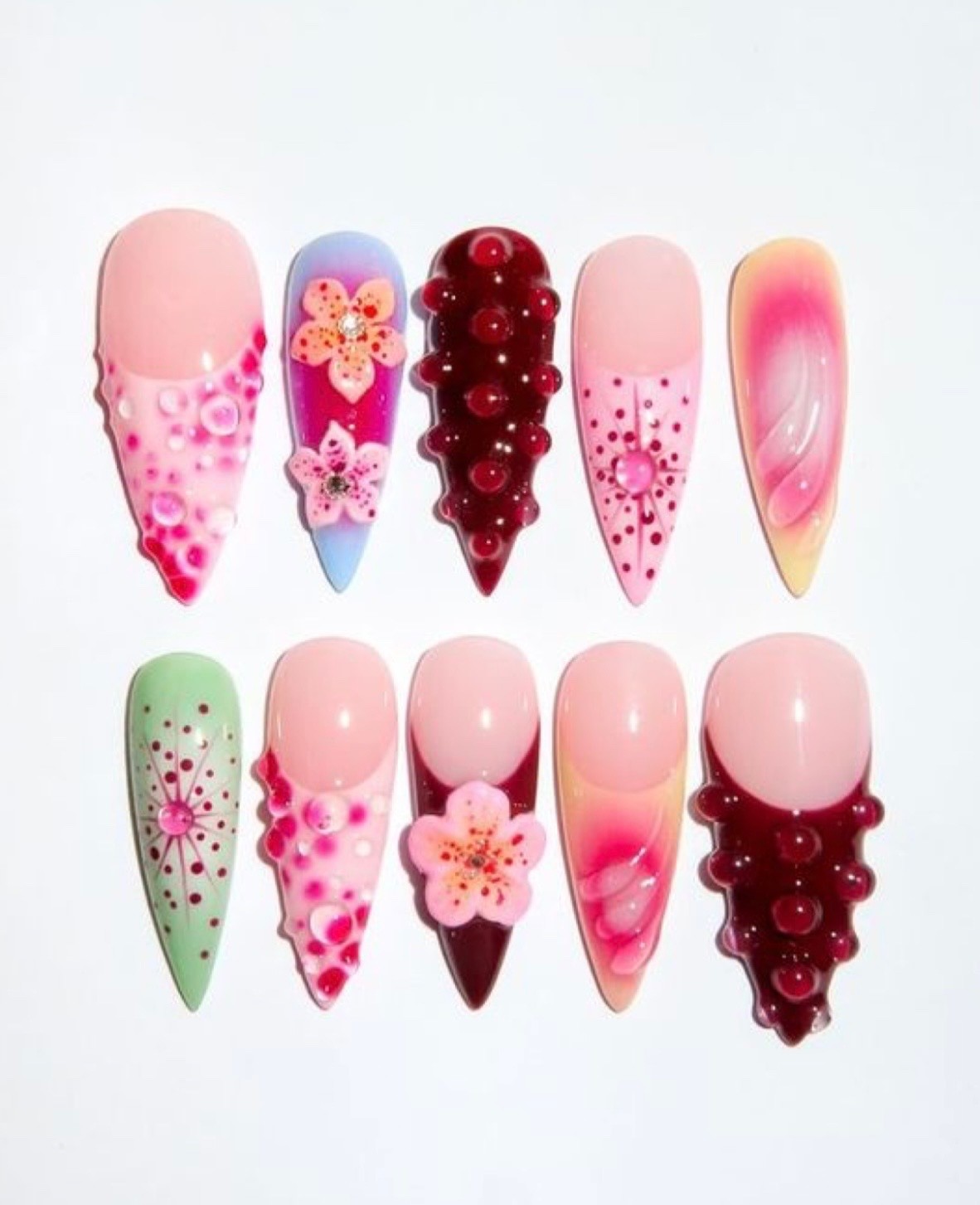 2 Sets Press On Nails Flowers Spring (SEND SIZES THROUGH DM!)