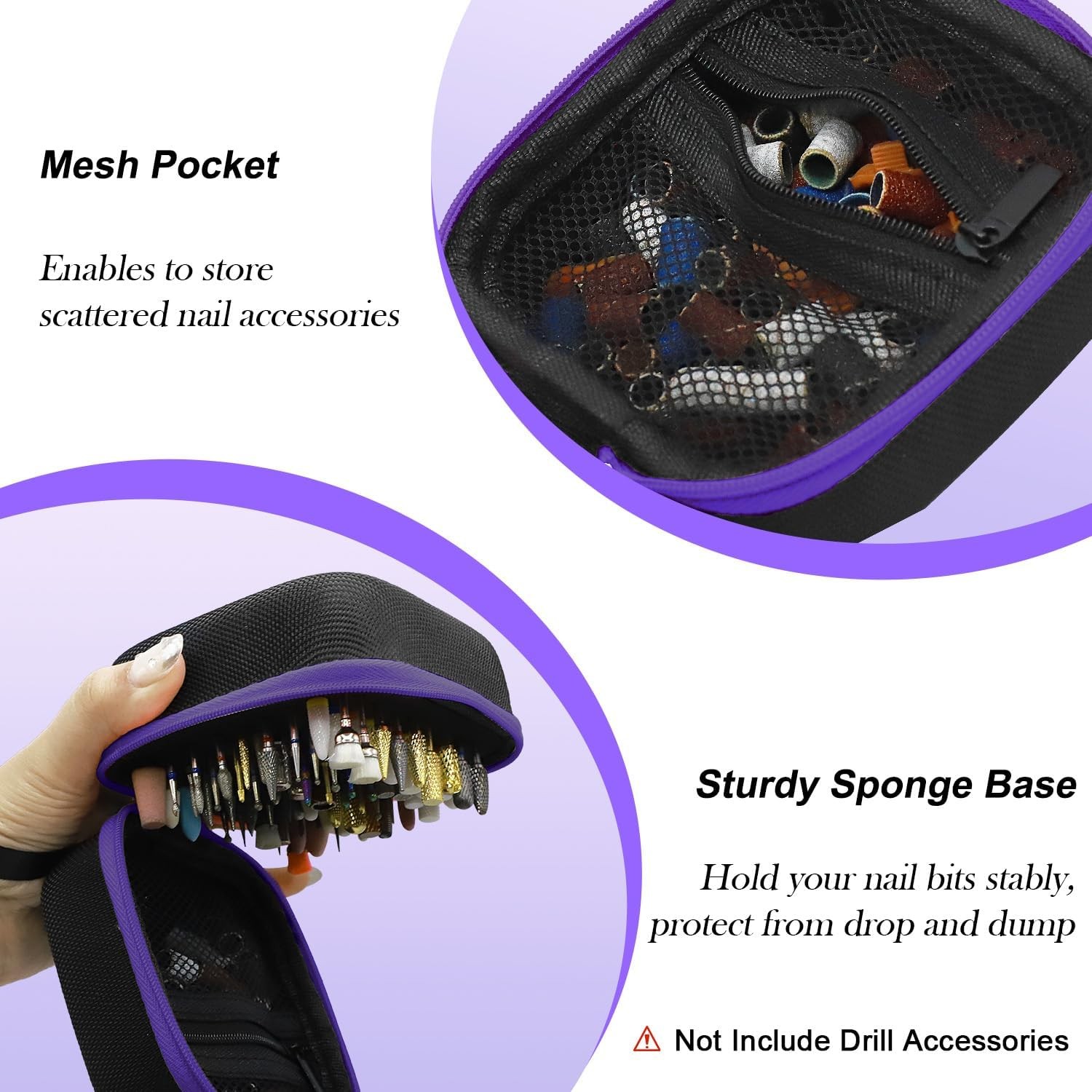 81 Holes Nail Drill Bit Holder, Dustproof Portable Organizer Stora Bag