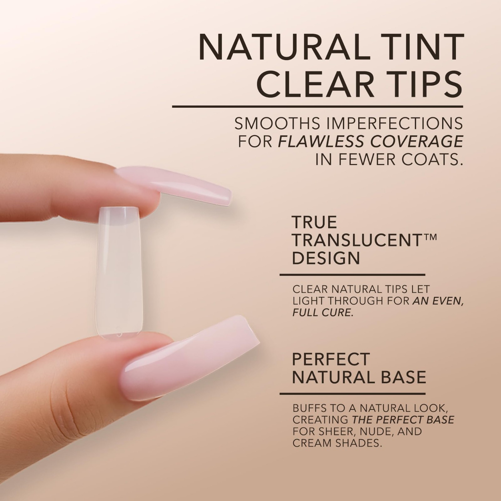 Natural Cover Gel Nail Extension Tips – 504 Sculpted Stiletto XL Pieces