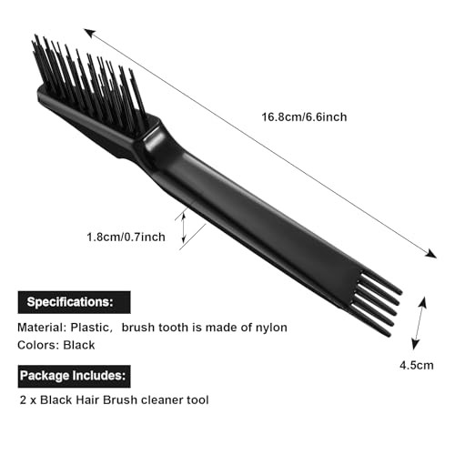 Yaomiao Hair Brush Cleaner Tool 2-in-1, Hair Brush Remover Rake for Black