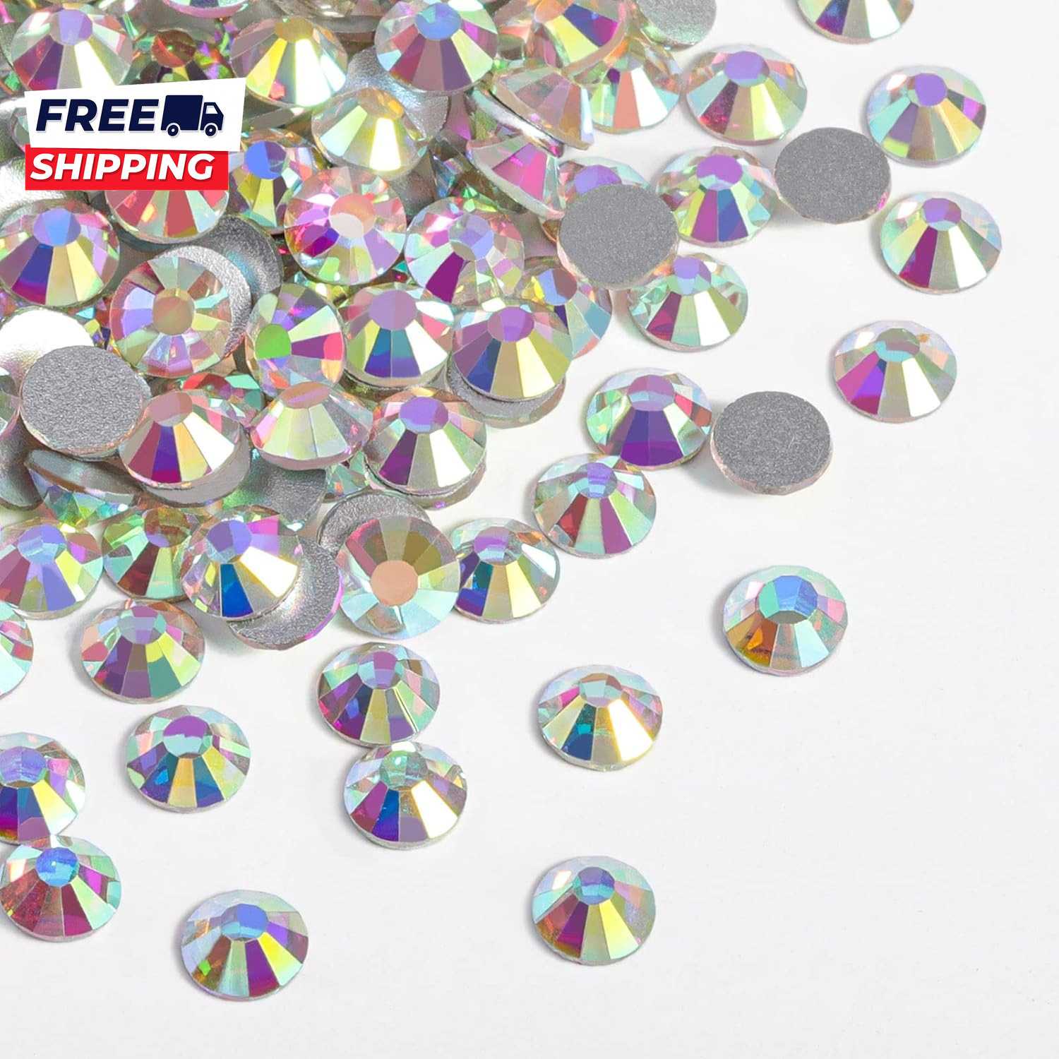 1440Pcs Flat Back Crystal Rhinestones round Gems for Nail Art and Craft Glue Fix