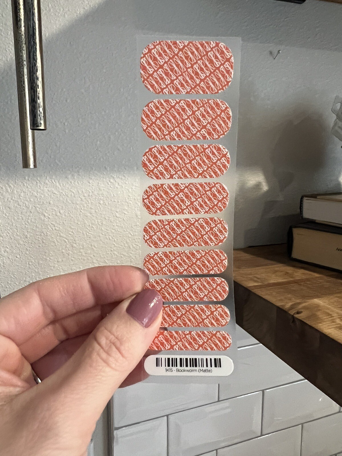 Jamberry Nail Wraps, Bookworm Matte, Gray & White Polka Dots, Half Sheet Combo
