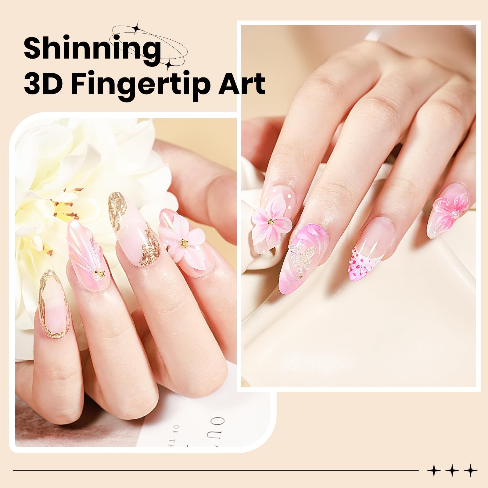 SUPWEE 3D Nail Gel Sculpting Gel for Nail Art, Clear and White Solid Gel | No…