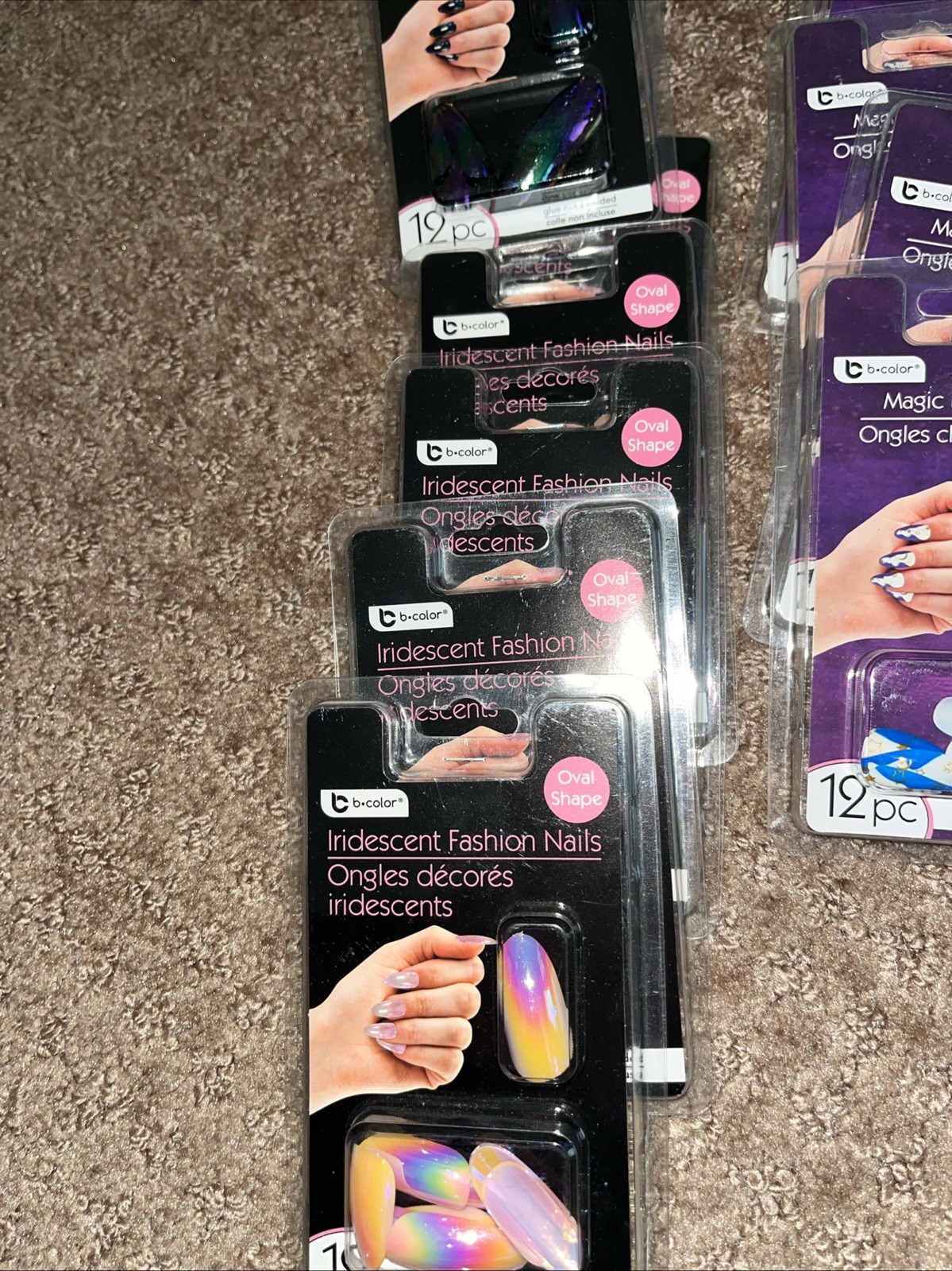 Artificial Nails B-color Multicolor Assorted Glue Not Included 36 Packs Of 12.