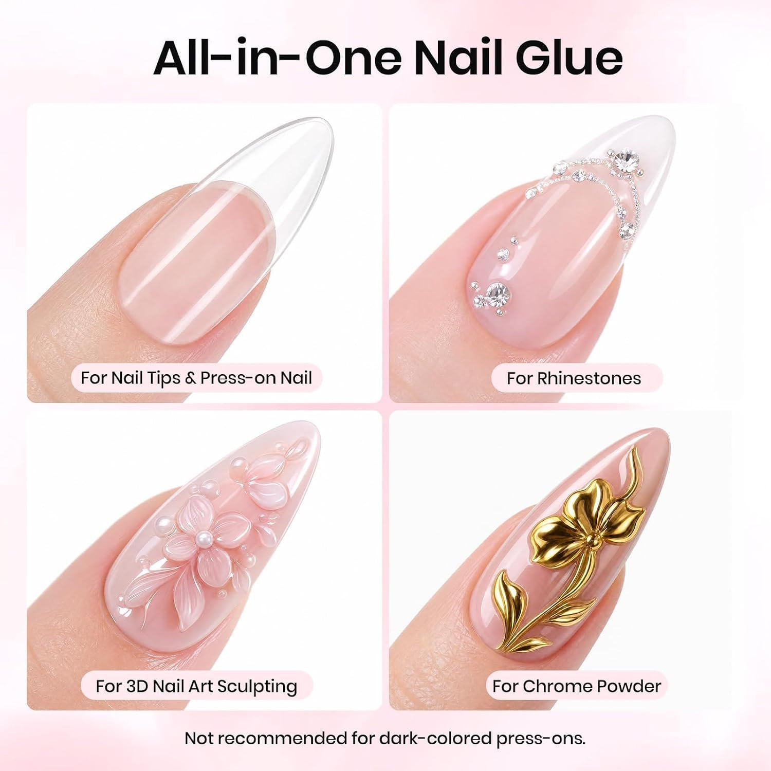 30G Solid Nail Glue Gel for Nail Tips | Hema-Free & Tpo-Free UV Nail Glue, Non-S