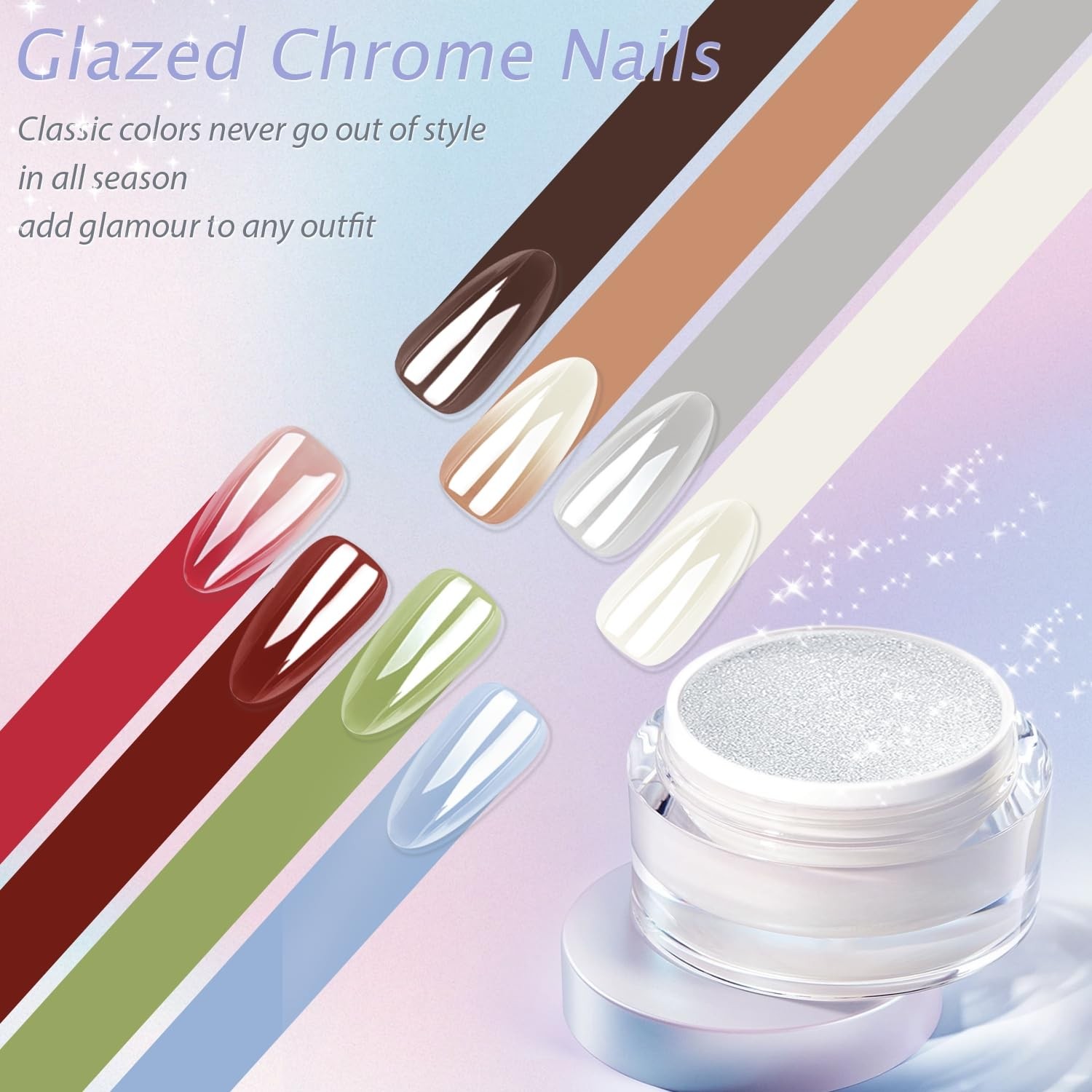 Glazed Donut Silver Gray French 0.04 Ounce (Pack of 24), french almond sliver