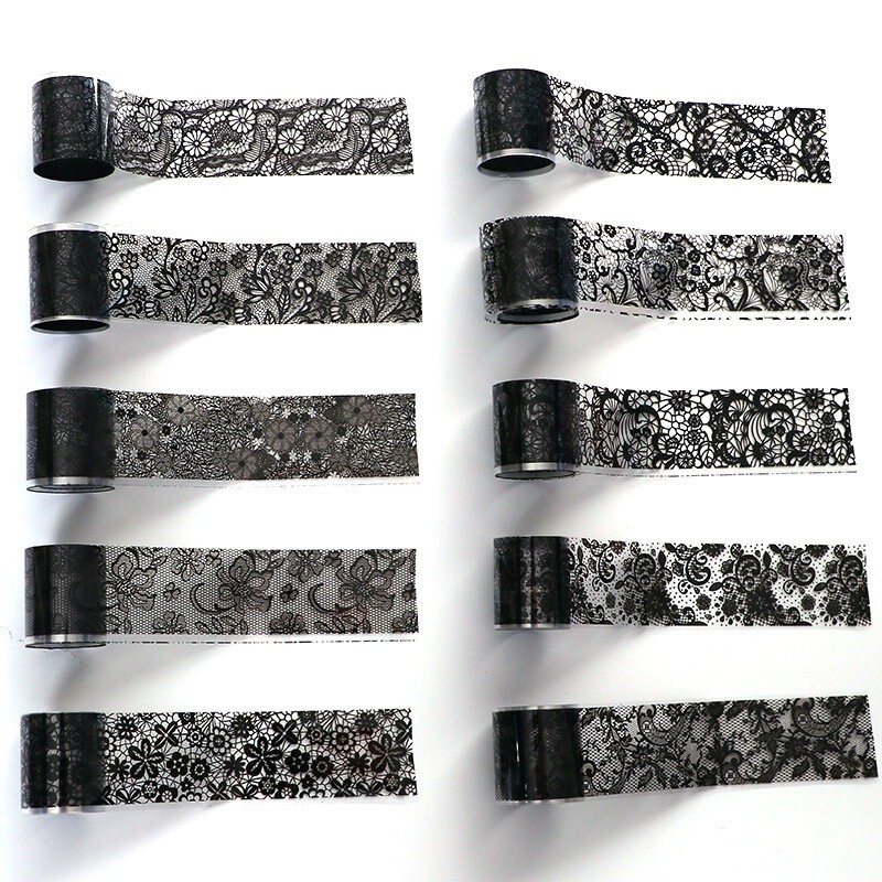 10Rolls Holographic Nails Art Transfer Foil Stickers Flower Star AB Paper Wrap✔