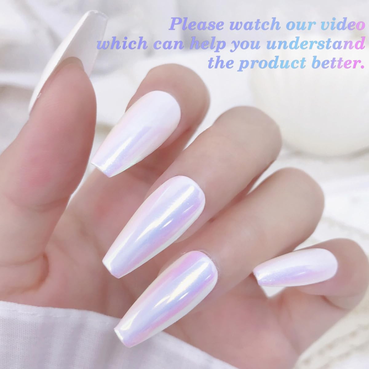 1 Jar Unicorn Chrome Nail Powder Pearl Iridescent Metallic