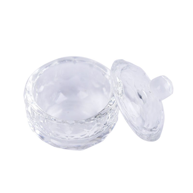 Nail Art Glass Cup Dappen Dish for Arcylic Nail Art Liquid Holder Bow FK.N8