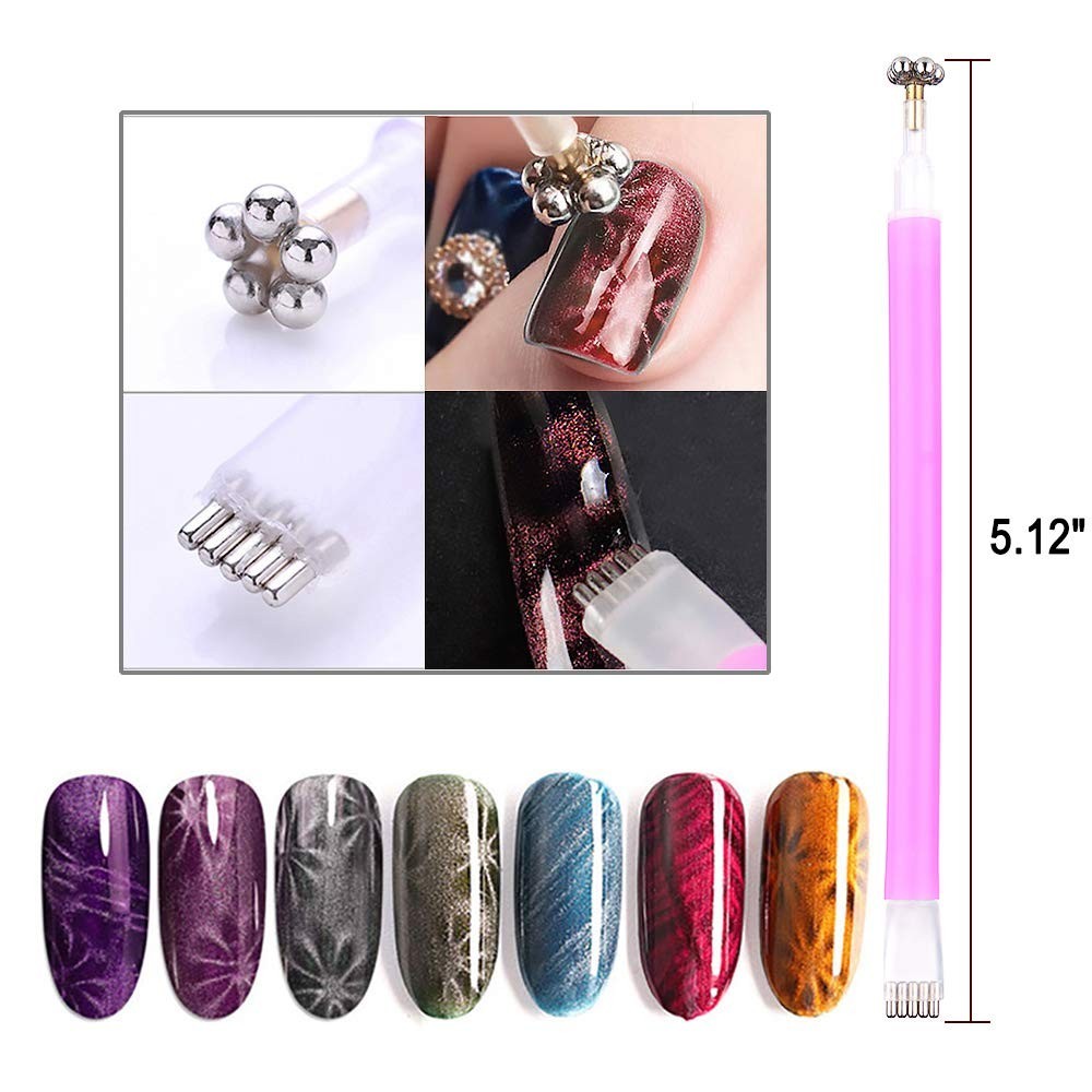 6Pcs Cat Eye Nail Magnetic Pens Set for Stunning Ombre and Flower Designs