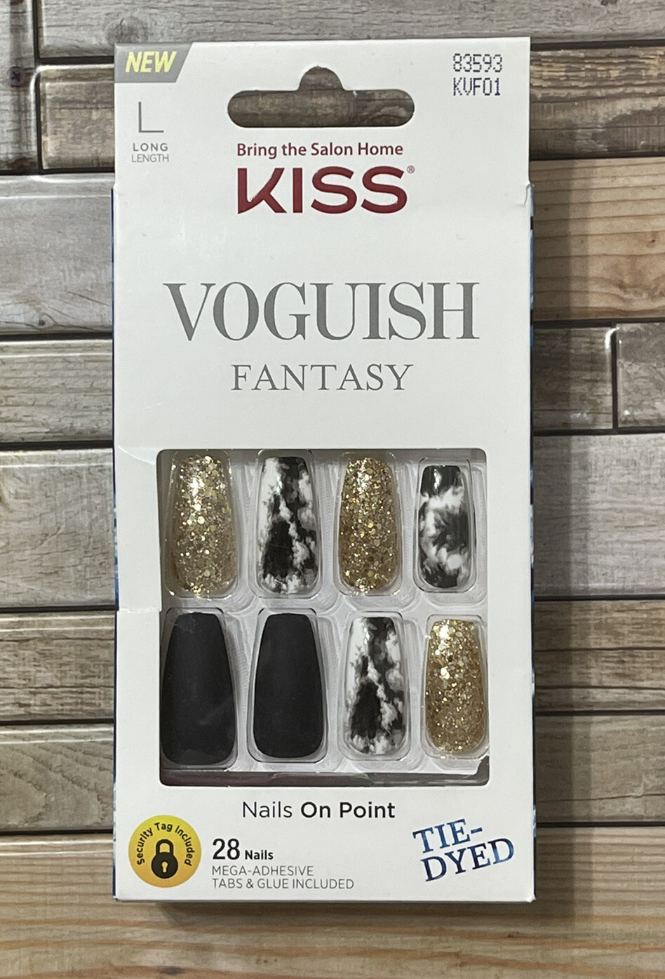 KISS VOGUISH FANTASY Tie-Dye Long Length Nails 28 Nails Mega Adhesive & Glue