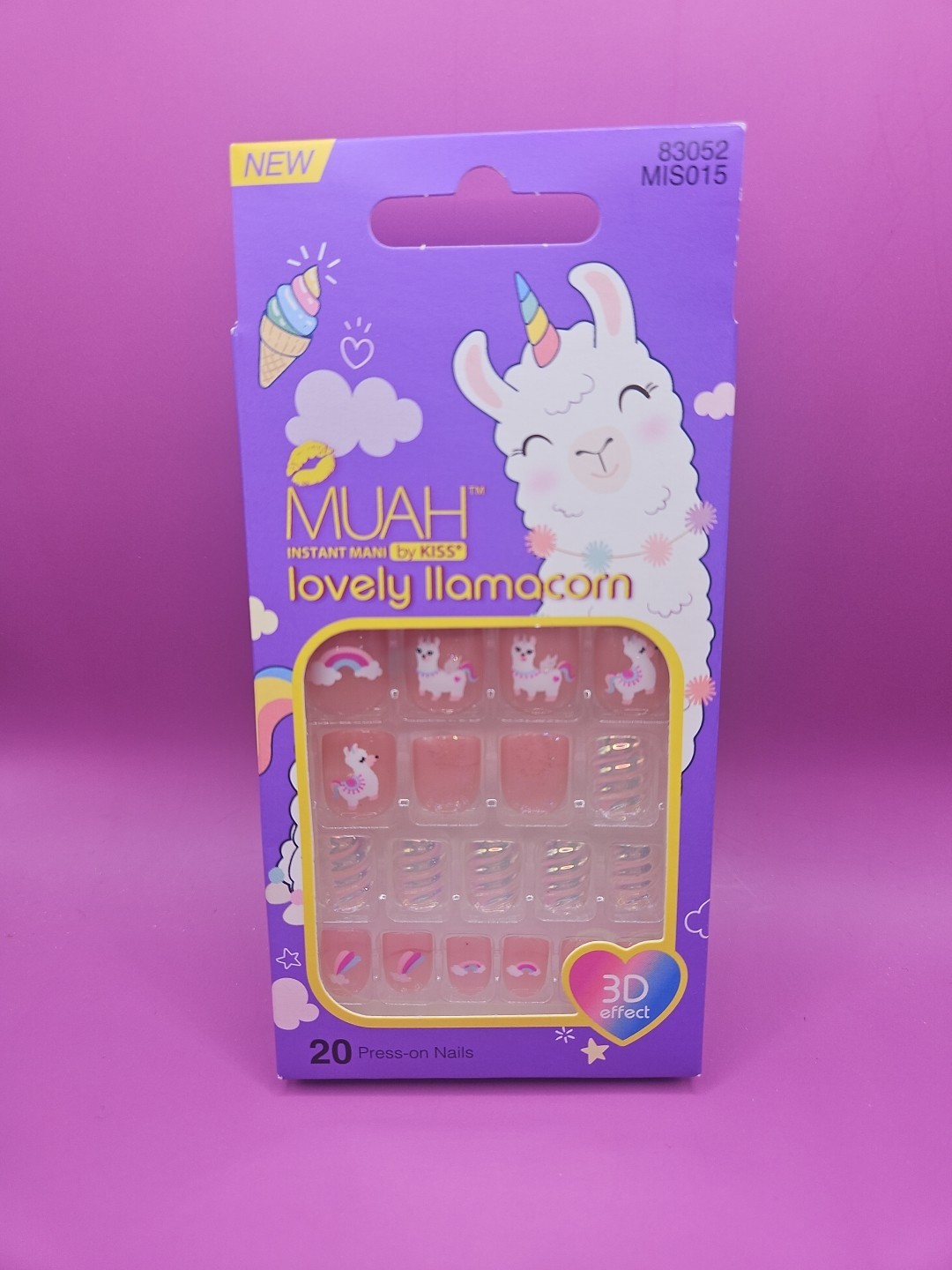 Lovely Llamacorn Kiss Press On Nails