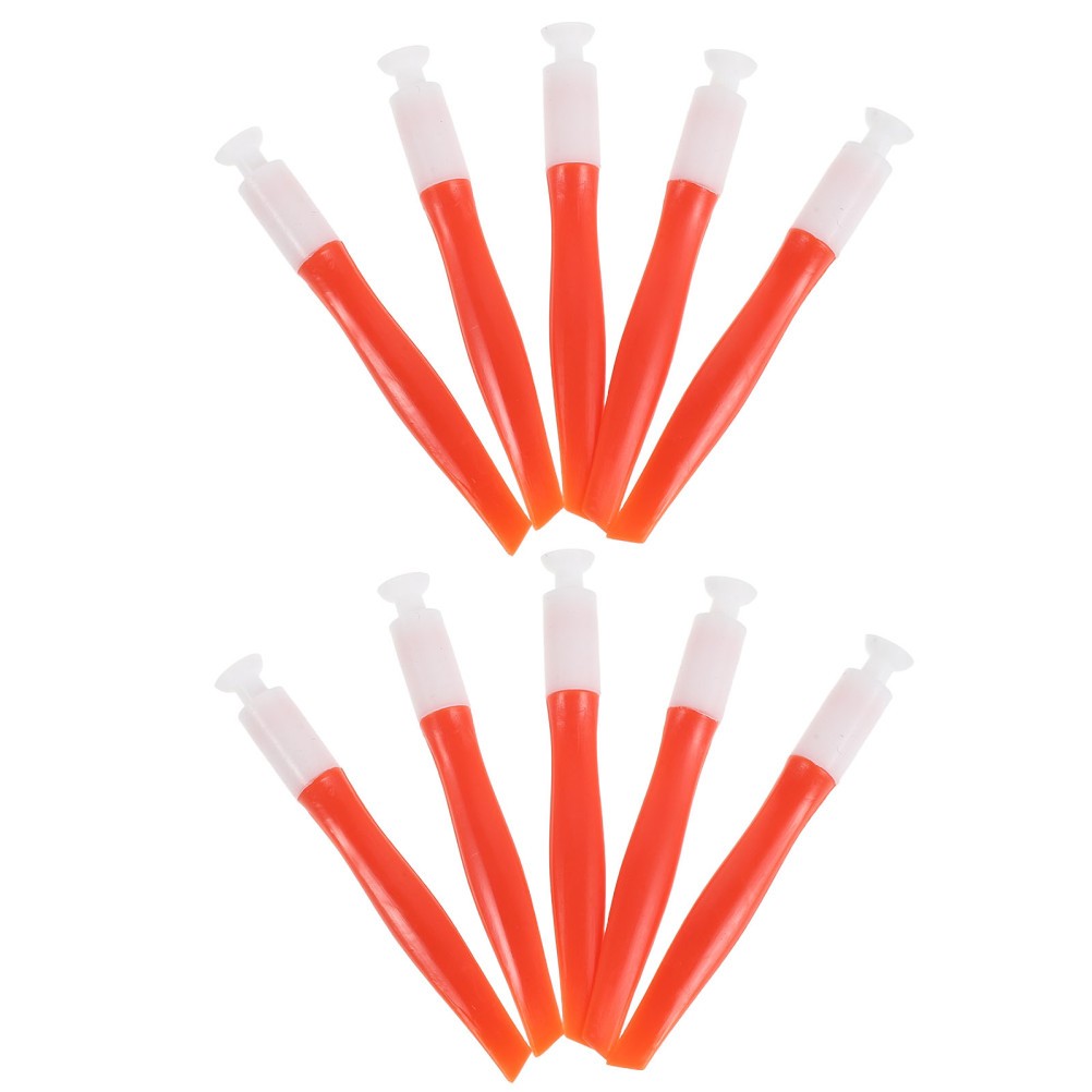 10Pcs Orange Reusable Nail Tip Suction Sticks for DIY Home Nail Art Tool