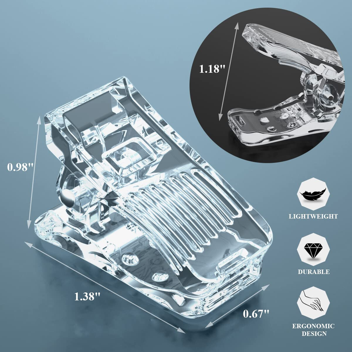 20 PCS Nail Tips Clip with Thread and Convex Design for Quick Building Extension