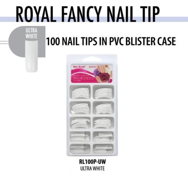 Mia Secret Professional Nail Tips – Royal Fancy PVC Blister Pack – ULTRA WHITE