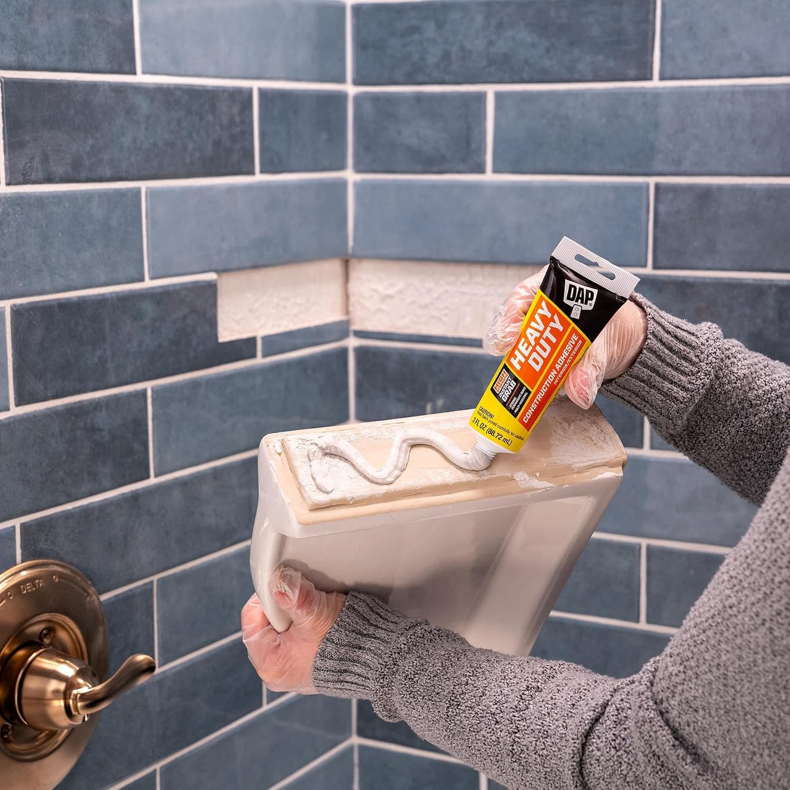 Heavy Duty Construction Adhesive White 3 Oz Instant Bond for Tile Wood Brick