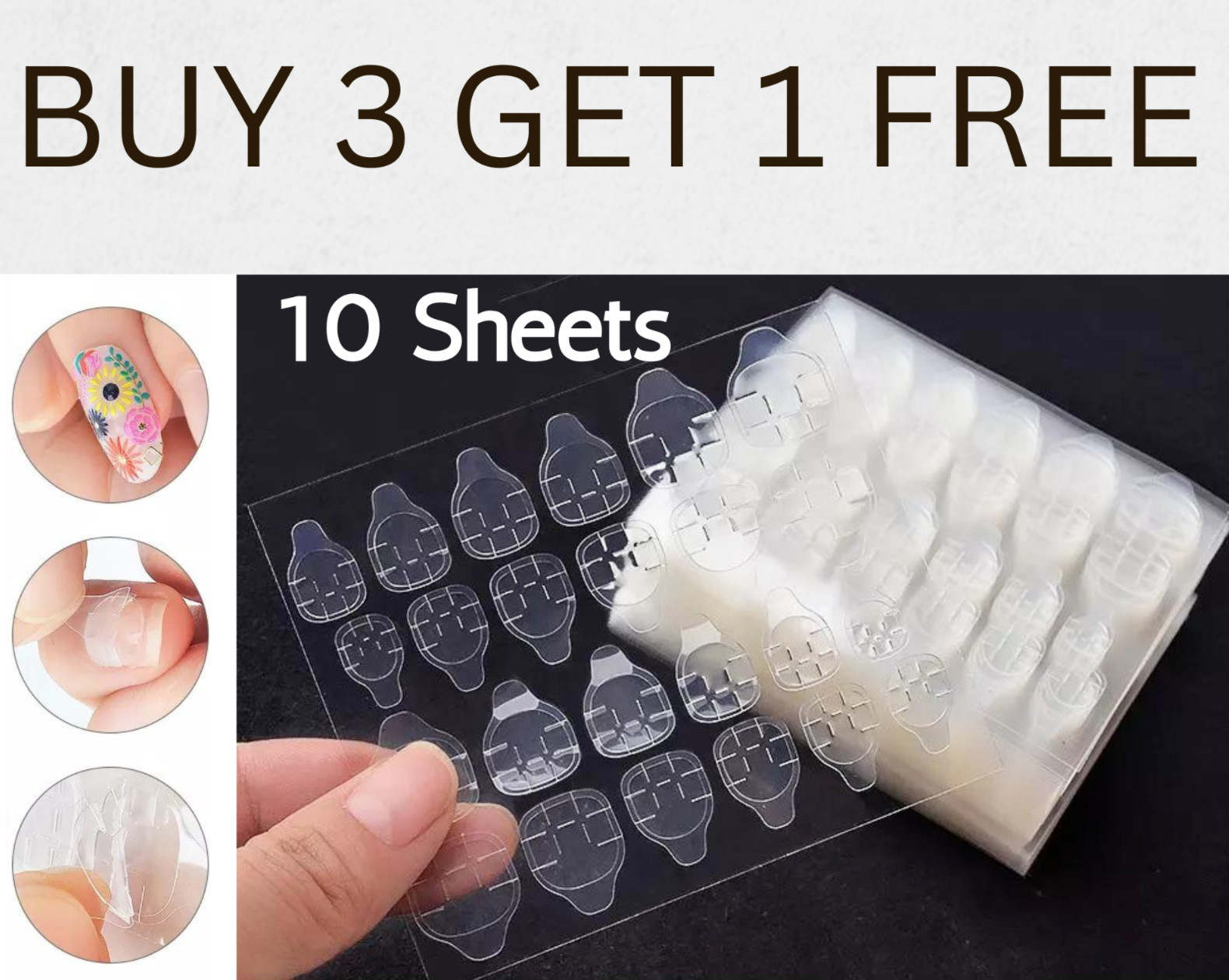 240 Double Sided Adhesive Tab Glue Tape Sticker Fashion False Nail Tip &ToeNails