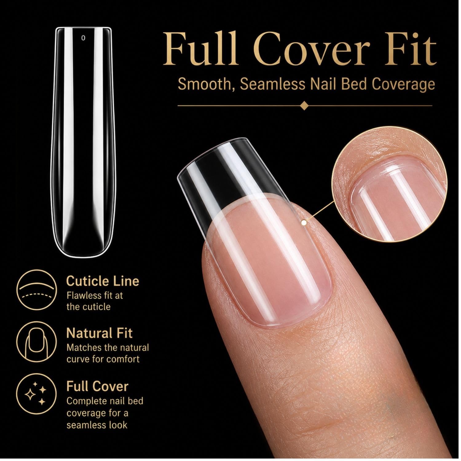XXXL Long Square Soft Nail Tips 240Pcs, Full Cover Clear Nail Extensions, Pre…