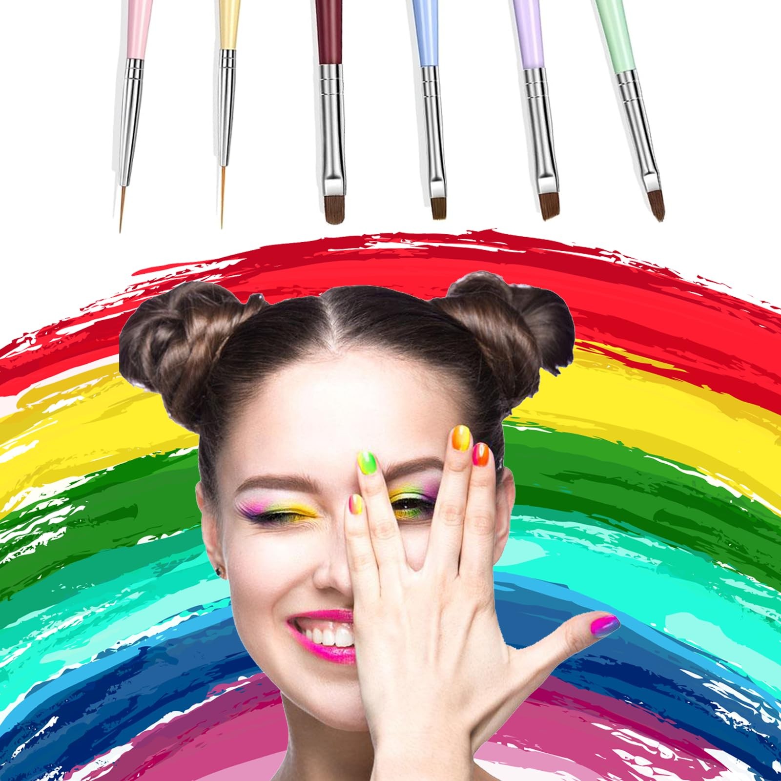 Nail Art Brushes Multi-Size Dotting Pens for DIY Art with Nail Polish Brush