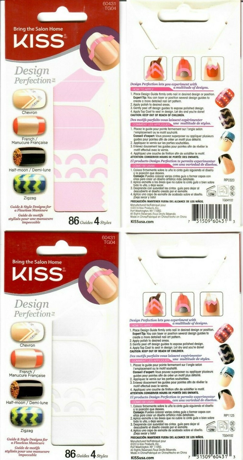Kiss Products Design Perfection Tip Guides 60431 TG04 Pink or White You Choose