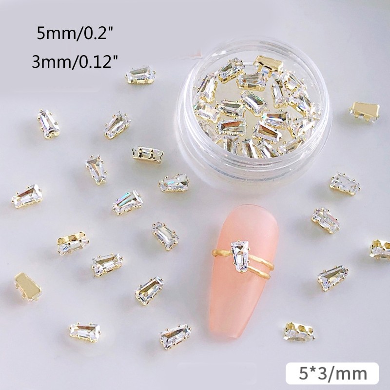 20 Count 3D Crystal Rhinestones Nail Art Gemstones Set Shining Small Gem Stones