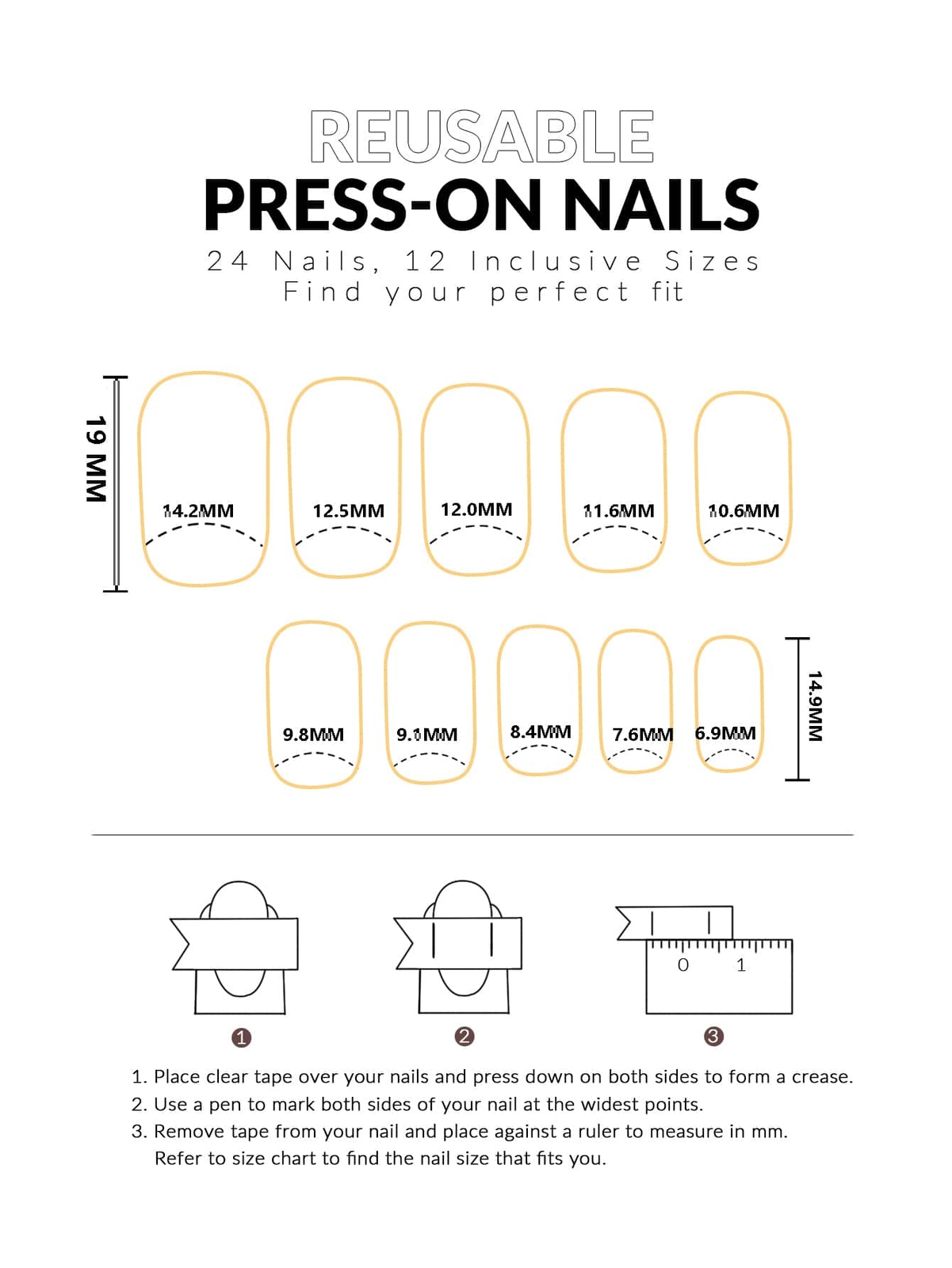 24pcs Square White French Style Fake Nail Press On Nails False Nails Glue On