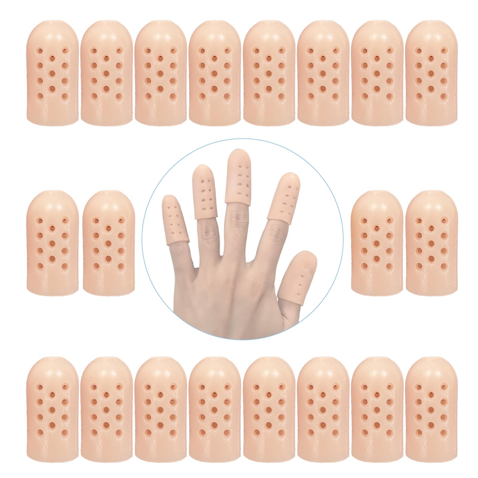 Zxfuture 20 Pack Gel Finger Cots with Air Holes Finger Protection and Healin…