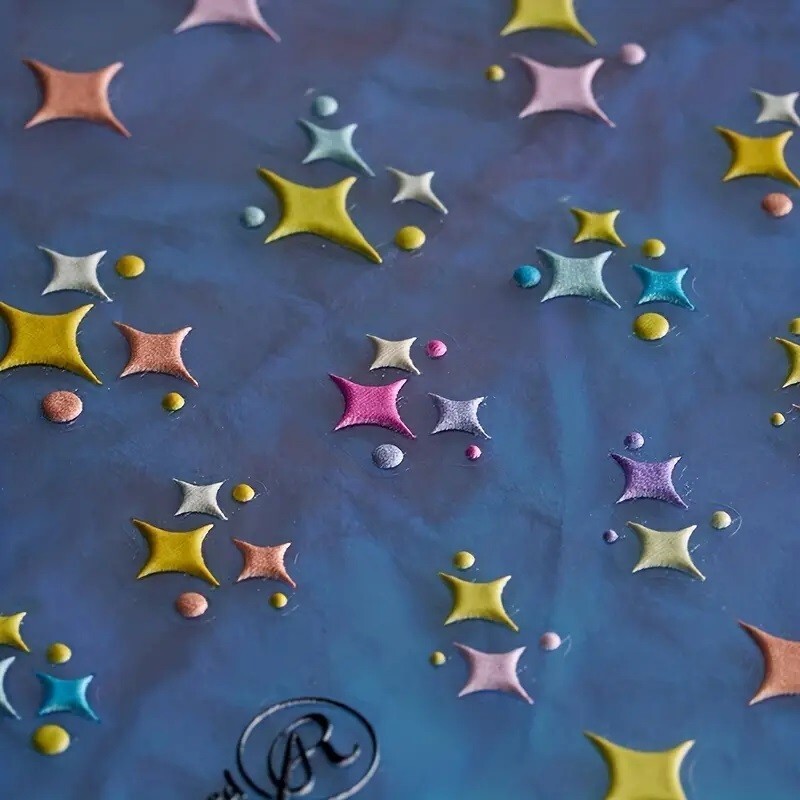 3D Embossed Star Assorted Designs Nail Art Vinly + Free Nail Art Tools
