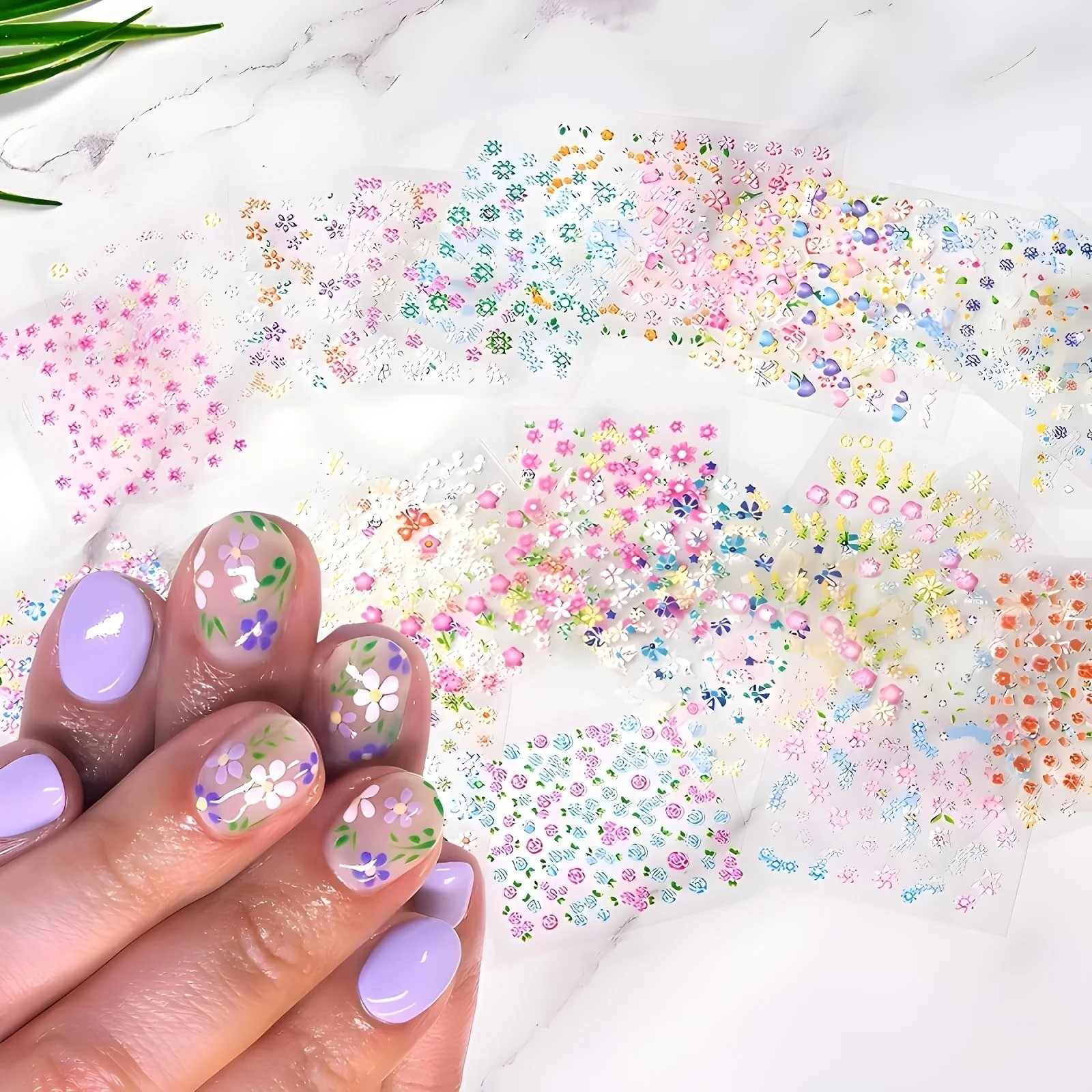 30PCS DIY Nail Art Sticker Decal Daisy Flower Lace Butterfly Slider Manicure NH9