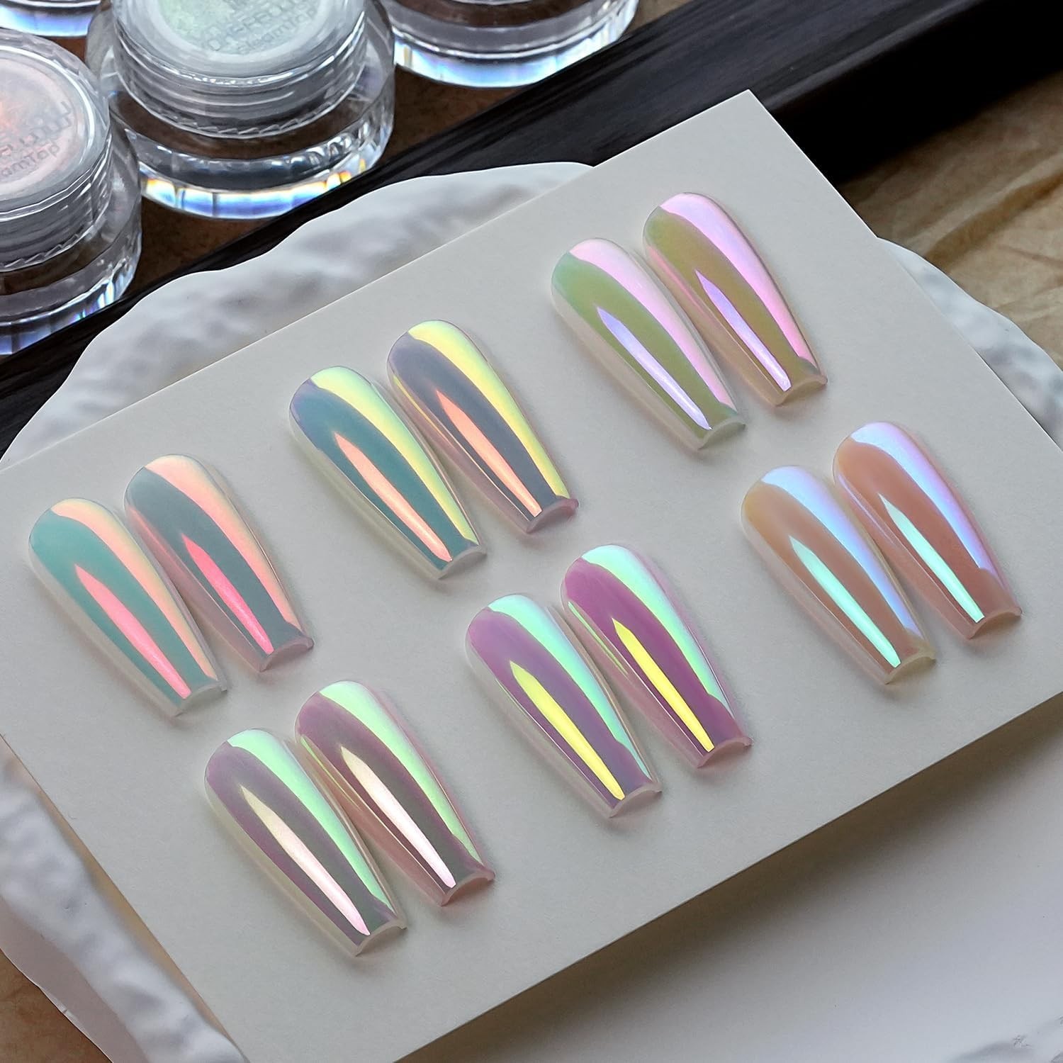 GleamTap Cushion Aurora Chrome – Nail Art Glitter
