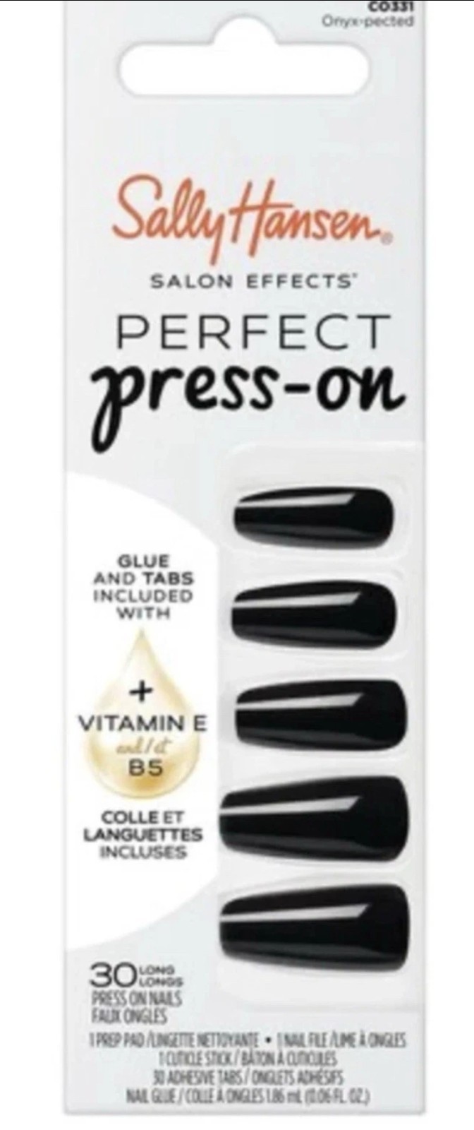 Sally Hansen Perfect Press-On Nails, C0331 Onyx-pected HB1