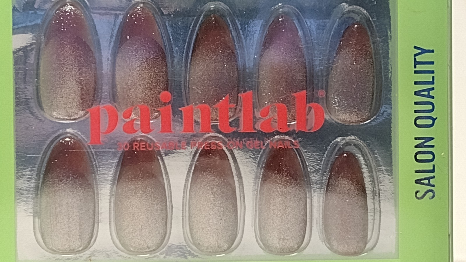 PaintLab 30pc Reusable Long Lasting GEL PRESS ON NAILS Medium Almond ROSE GOLD