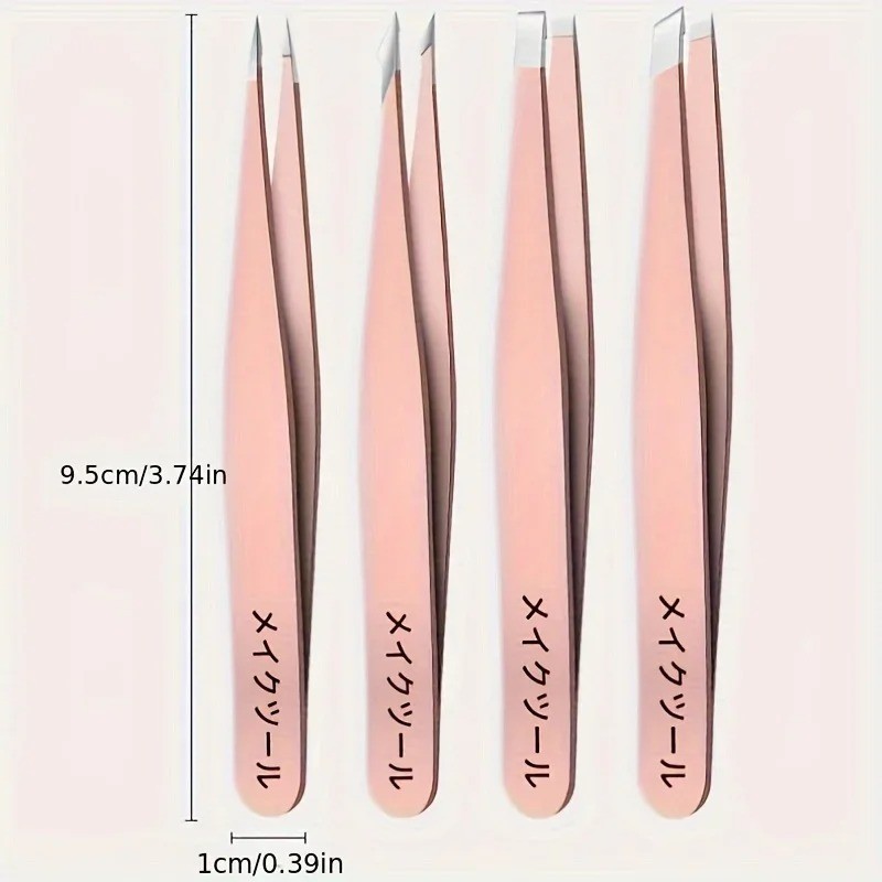 1/4pcs Set Professional Eyebrow Hair Removal Splinter Tweezers Set Perfect For V