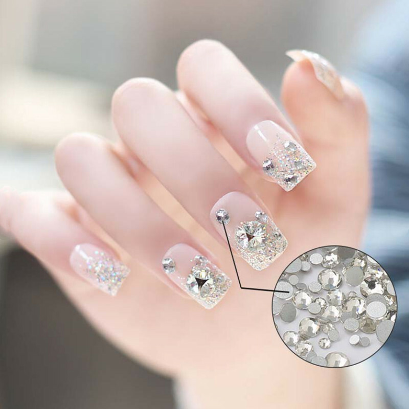1440 Crystal Clear Glass Nail Art Rhinestones Flatback Non hotfix Strass Stones