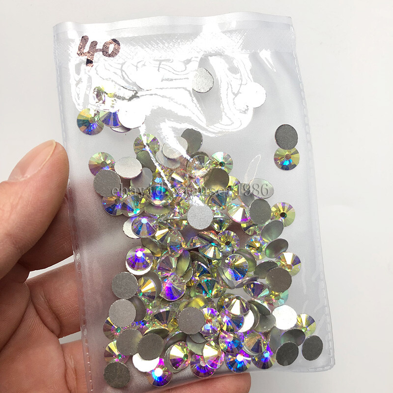 Top quality 1440pcs Crystal AB Rhinestones Flat Back Gems 3D Nail Art Decoration