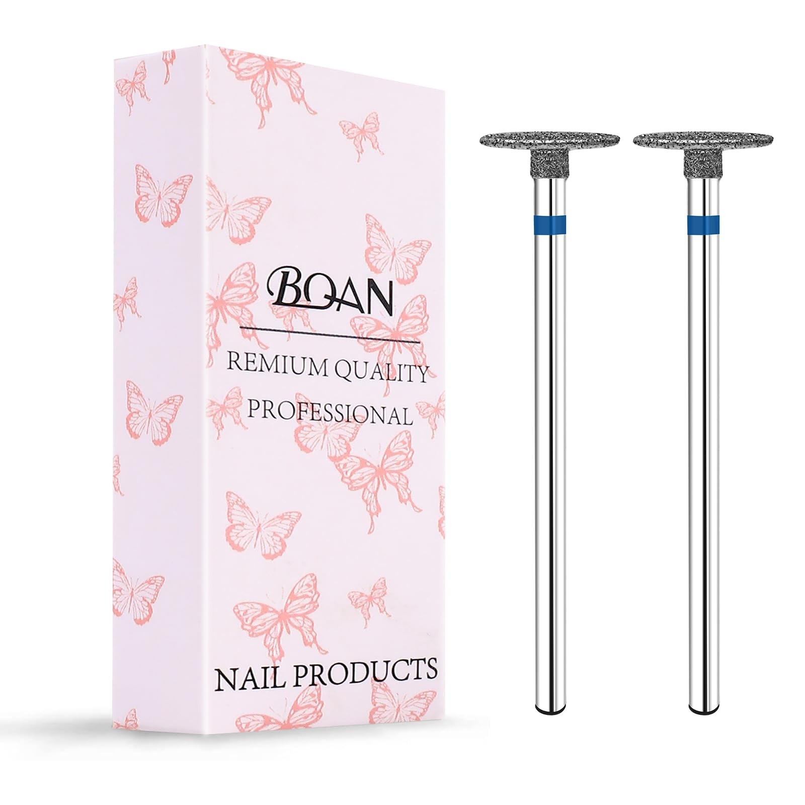Diamond Cuticle Nail Drill Bits 2Pcs 3/32″ Silver Gel Polish Remover Tool NEW