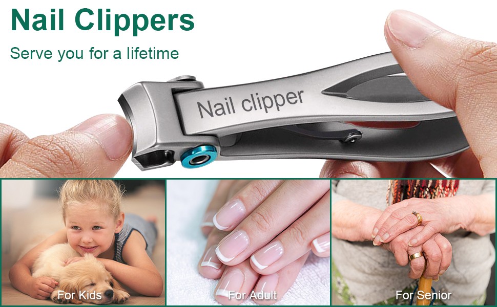 Nail Clippers Ultra Wide Jaw Opening Fingernail and Toenail Clippers Set for