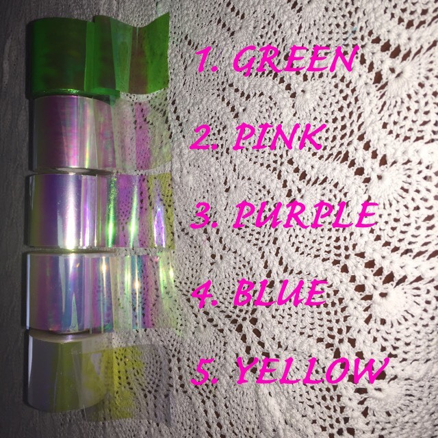 Nail Wraps Foil Broken Glass 5pieces Set Shattered Mirror Aurora Effect Mermaid