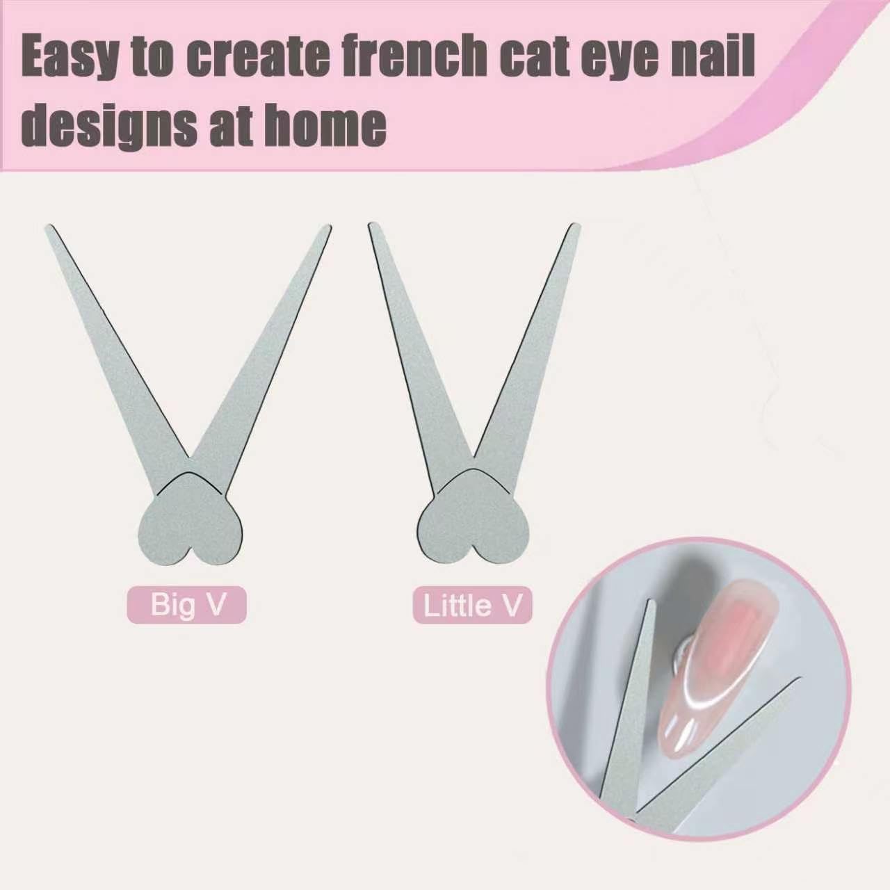 8-PCS Cat Eye Magnet Set,French /Black Hole/heart magnet for cat eye gel