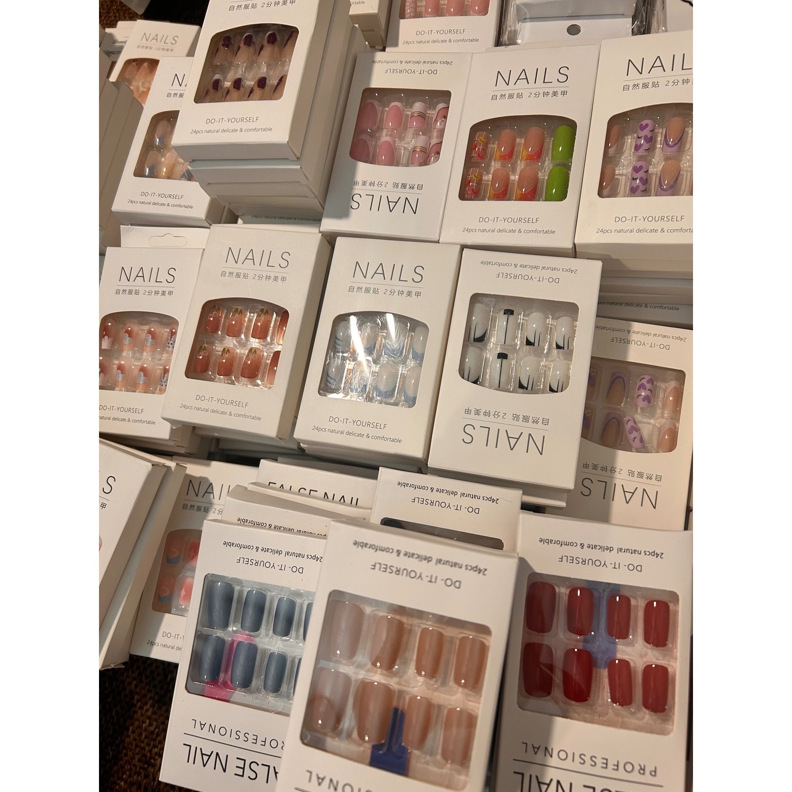 Bundle 10 singular Of 24pc Press On Nails Nail Tips Professional DIY Multi Set