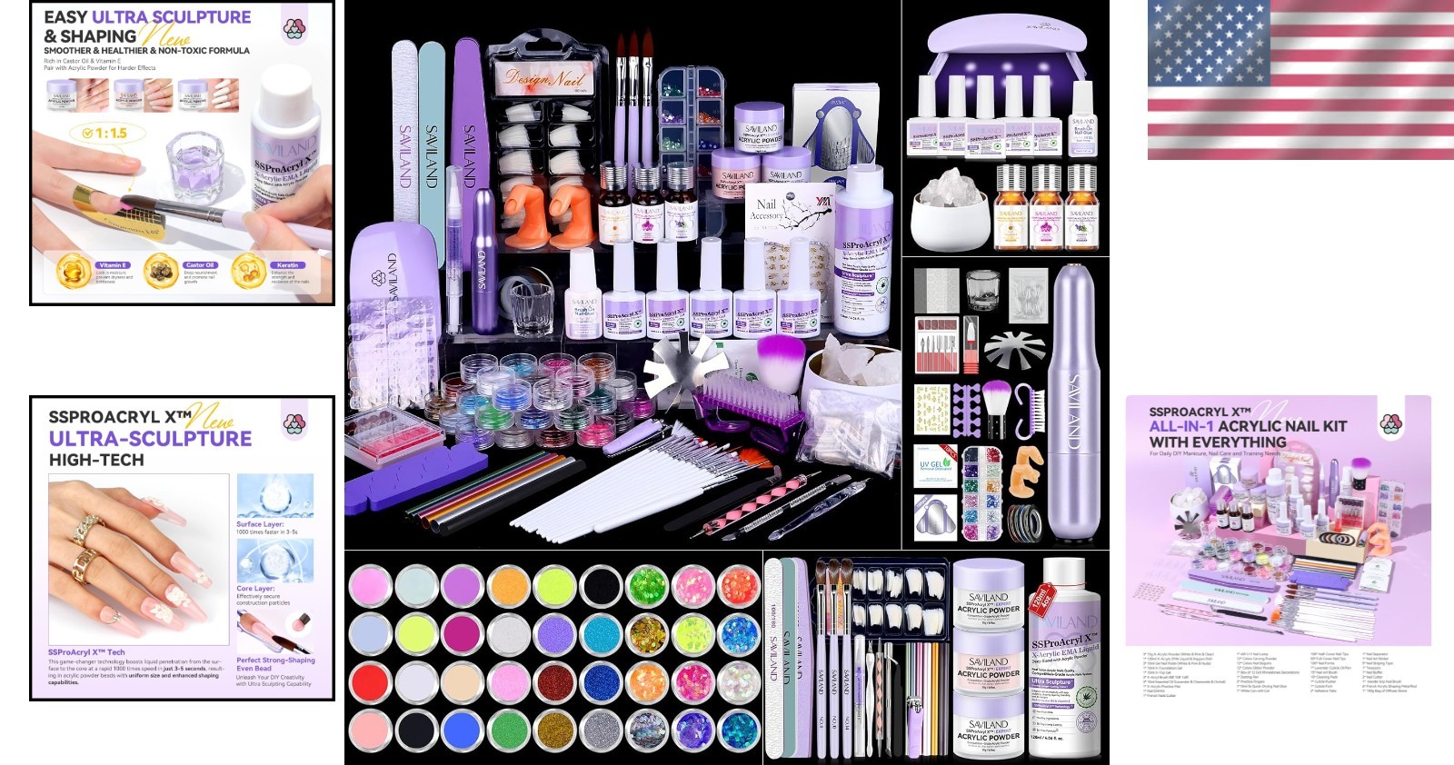 Luxury Professional Acrylic Nail Kit: Includes Nail Polish, Drill & Training Mat