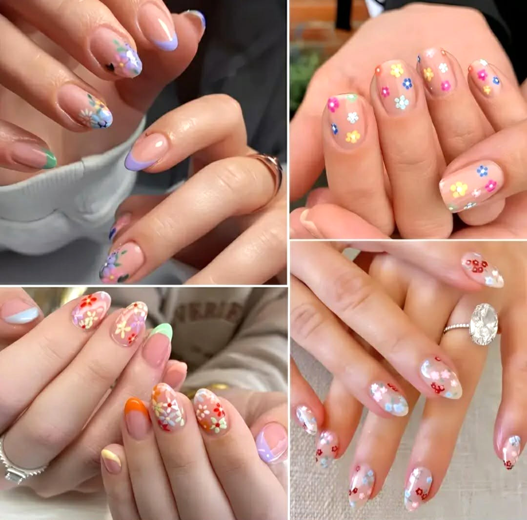 10 Sheets Floral Butterfly Nail Stickers Daisy Lace Manicure Nail Decals